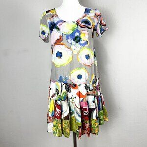 Jams World Hattie Dress Mystic Pond Mini‎ Rayon Hawaiian USA Short Sleeve Sz XXS